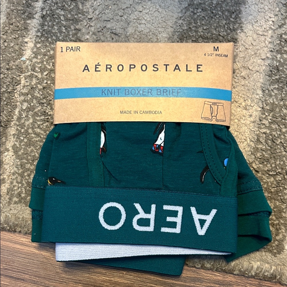 Aeropostale Green Boxer Briefs with Logo Band
